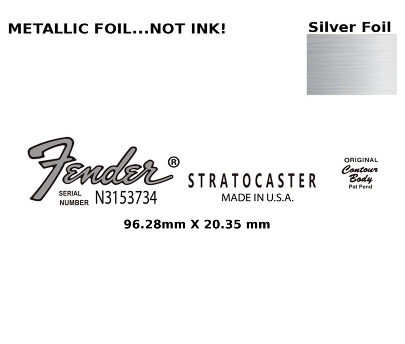 Compatible with Fender Stratocaster Guitar Decal Water Slide Headstock Restoration Decal 191s image 1