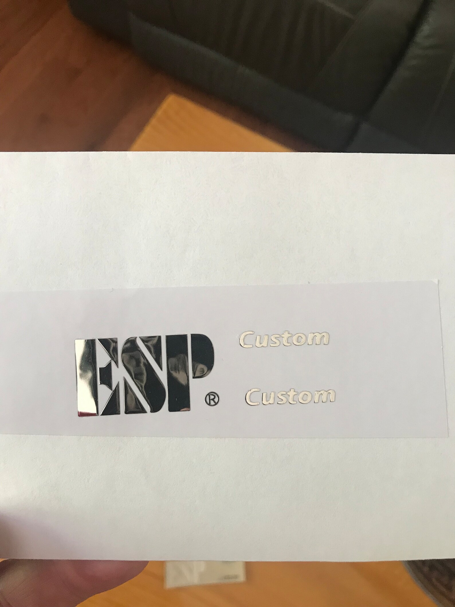 ESP Custom Guitar Decal Headstock Restoration Metal Logo Decal Etsy