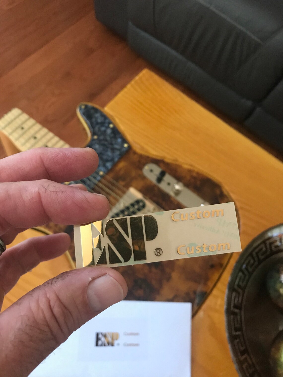 ESP Custom Guitar Decal Headstock Restoration Metal Logo Decal Etsy