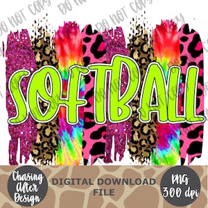 Softball Brush Stroke | PNG SUBLIMATION DOWNLOAD
