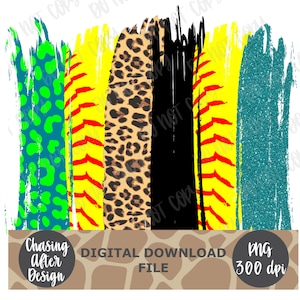 Softball Teal Brush Stroke | PNG SUBLIMATION DOWNLOAD