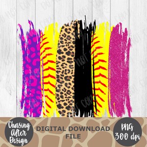 Softball Pink & Purple Brush Stroke | PNG SUBLIMATION DOWNLOAD