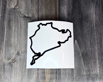 Nurburgring Decal - Race track Sticker - Vinyl Decal Gift For Men Racecars For hydroflask, Car Window And More