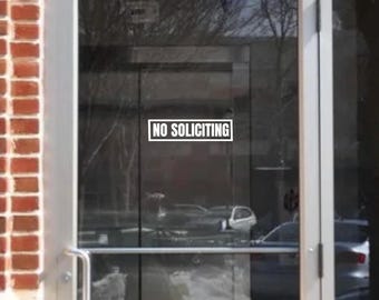 No Soliciting Vinyl Decal | Storefront Decal | Business Decal | Business Protection