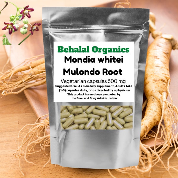 Mondia Whitei - Mulondo White Ginger Entengo Gondolosi 100 Quick vegan Capsules