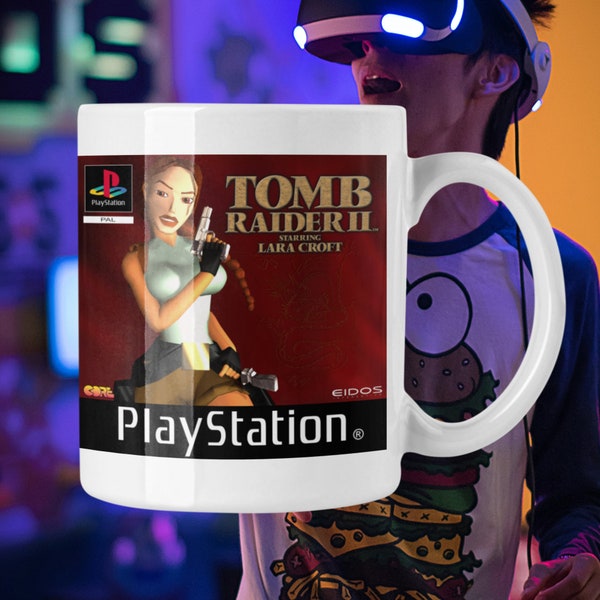 Retro PS1 Inspired Tomb Raider 2 Coffee Mug