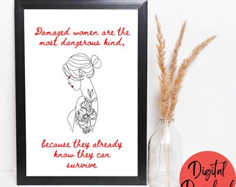 Fierce Women | Set of 5 | Women Silhouette Wall Art | Printable Wall Art | Women Figure Wall Art | Iconic Women Wall Art | Digital Download