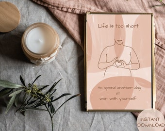 Body Positivity Wall Art | Set of 3 | Body Positivity Print | Body Positivity Affirmations | Feminist Art Download | Digital Download