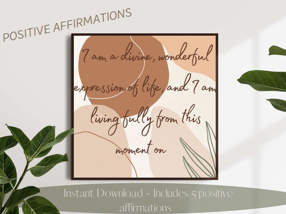 Custom Affirmation Wall Art | Set of 5 | Daily Affirmation Wall Art | Affirmation Wall Art Set | Digital Download | Affirmation Wall Dec