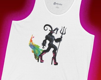 Pride Nightlife Tank Top, Pride Demon Festival Shirt, LGBTQ Summer Outfit, Rainbow Party Tank, Bold Pride Fashion