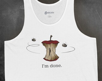 Funny Burnout Tank Top, I;m Done Tank, Sarcastic Graphic Tank, Relatable Meme Humor, Minimalist Summer Shirt