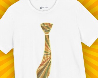 Funny Ugly Tie Shirt, Retro Necktie Graphic Tee, Novelty Party Shirt, Funny Gift for Dad, Office Humor T-Shirt