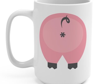 Funny Pig Lover Mug, Cute Oink Animal Gift, Cartoon Pig Coffee Cup, Funny Farm Animal Gift, Novelty Mug for Pig Fans