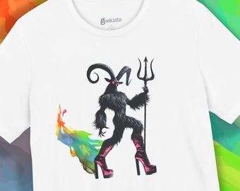 Alternative Pride Shirt, Pride Demon Graphic Tee, LGBTQ Festival Outfit, Edgy Rainbow Fashion, Queer Nightlife Shirt