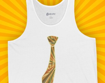 Funny Ugly Tie Tank Top, Retro Necktie Tank, Novelty Party Shirt, Funny Summer Gift, Office Humor Apparel