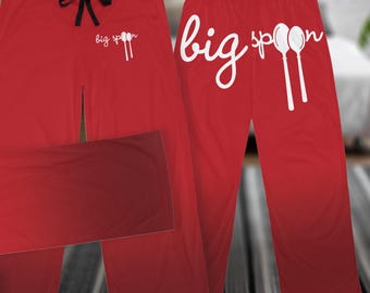 Matching Couple Pajama Bottoms, Big Spoon Pajama Pants, Funny Couples Pajamas, His and Hers Sleepwear, Cozy Matching Loungewear