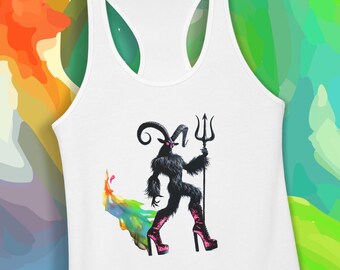 Alternative Pride Racerback Tank, Pride Demon Festival Tank, LGBTQ Rainbow Workout Shirt, Edgy Pride Fashion, Queer Summer Top