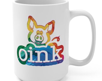 Personalized Oink With Pride Mug with Rainbow Pig Design