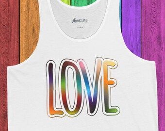 Big Love Pride Tank Top, LGBTQ Pride Shirt, Rainbow Love Tank, Pride Festival Outfit, Love Wins Apparel, LGBTQ Gift, Summer Pride Wear