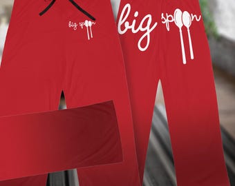 Matching Couple Pajama Bottoms, Women's Big Spoon Pajama Pants, Funny Couples Pajamas, His and Hers Sleepwear, Cozy Matching Loungewear