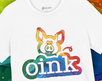 Funny Pride Shirt, Oink With Pride T-Shirt, Rainbow Pig LGBTQ Tee, Cute Pride Festival Shirt, Funny Queer Gift