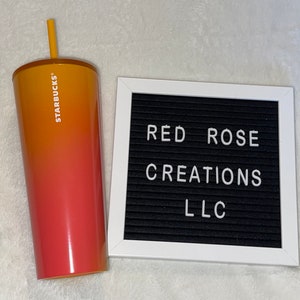 Starbucks Ombre Lemon Stainless Steel Tumbler / 2022 Summer Edition / Venti 24oz / Orange Red Yellow