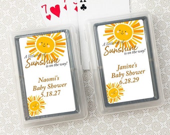 Baby Shower Bulk Playing Cards Favors Personalized A Little Ray Of Sunshine Is On The Way Playing Cards Baby Shower Favors CL95 (Set of 10)