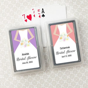 Printed Personalized Playing Cards with Bridal Shower Dress Labels, Playing Cards Bridal Shower Party Favors CL5 (Set of 10)