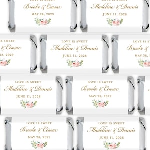 Printed Personalized Assorted Hershey’s Miniatures Chocolate Candy Wild Flowers, Hershey&#39;s Mini Wedding Bridal Favors CL01 (Set of 30)