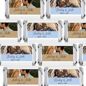 Printed Personalized Assorted Hershey’s Miniatures Chocolate Candy Wedding Photo Couple, Hershey&#39;s Mini Wedding Favors CL23 (Set of 30)