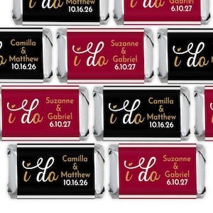 Printed Personalized Assorted Hershey’s Miniatures Chocolate Candy I Do Wedding, Hershey&#39;s Mini Wedding Favors CL80 (Set of 30)