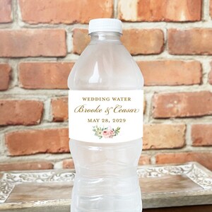 LABELS Only, Printed Personalized Water Bottle Wild Flowers Labels, Wedding Favors Water Bottle Stickers Labels CL01 (Set of 12)