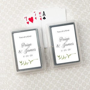 Wedding Favors, Bulk Playing Cards Favors Personalized Botanical Greenery, Playing Cards Favors CL24 (Set of 12)