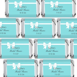 Printed Personalized Assorted Hershey’s Miniatures Chocolate Candy Bride and Company Favors, Hershey&#39;s Mini Bridal Favors CL05 (Set of 30)