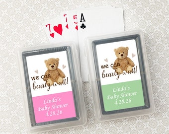 Baby Shower Bulk Playing Cards Favors Personalized We Can Bearly Wait Playing Cards, Baby Shower Party Favors CL91 (Set of 10)