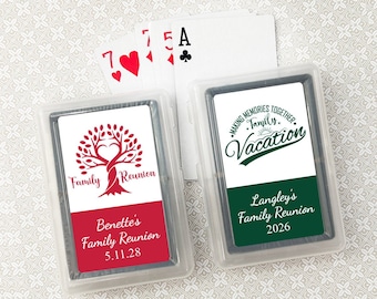 Personalized Playing Cards Favors with Family Reunion Labels, Playing Cards Family Reunion Party Favors CL112 (Set of 12)