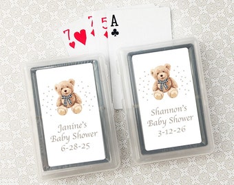 Baby Shower Bulk Playing Cards Favors Personalized Teddy Bear Playing Cards, Baby Shower Party Favors CL89 (Set of 10)