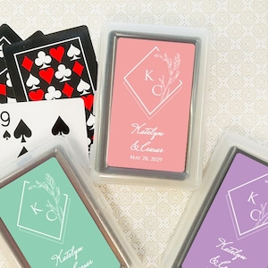 Wedding Bulk Playing Cards Favors, Monogram Personalized Playing Cards Favors, Monogram Wedding Party Favors, Set of 10