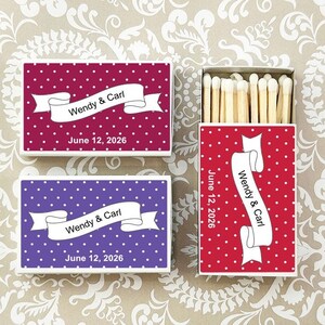 Wedding Bulk Matches, Banner Personalized Matchboxes Matches, Banner Matchboxes Wedding Party Favors, Set of 50