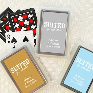 Wedding Bulk Playing Cards Favors, Suited For Each Other Personalized Playing Cards Favors, Playing Cards Wedding Party Favors, Set of 10