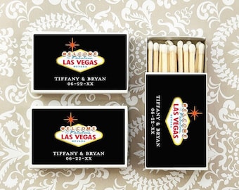 Wedding Bulk Matches, Las Vegas Personalized Matchboxes Matches, Las Vegas  Matchboxes Wedding Party Favors, Set of 50