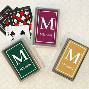 Wedding Bulk Playing Cards Favors, Single Initial Personalized Playing Cards Favors, Playing Cards Wedding Party Favors, Set of 10