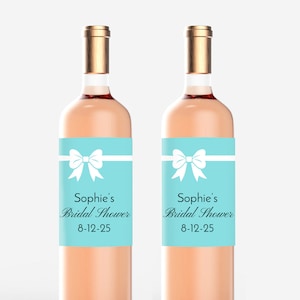 Printed Personalized Wine Bottle Labels Bride and Company Favors, Bridal Shower Wine Champagne Bottle Stickers CL05 (Set of 12)