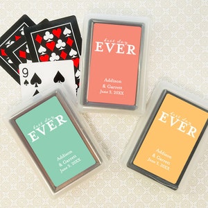 Wedding Bulk Playing Cards Favors, Best Day Ever Personalized Playing Cards Favors, Best Day Ever Wedding Party Favors CL10 (Set of 10)