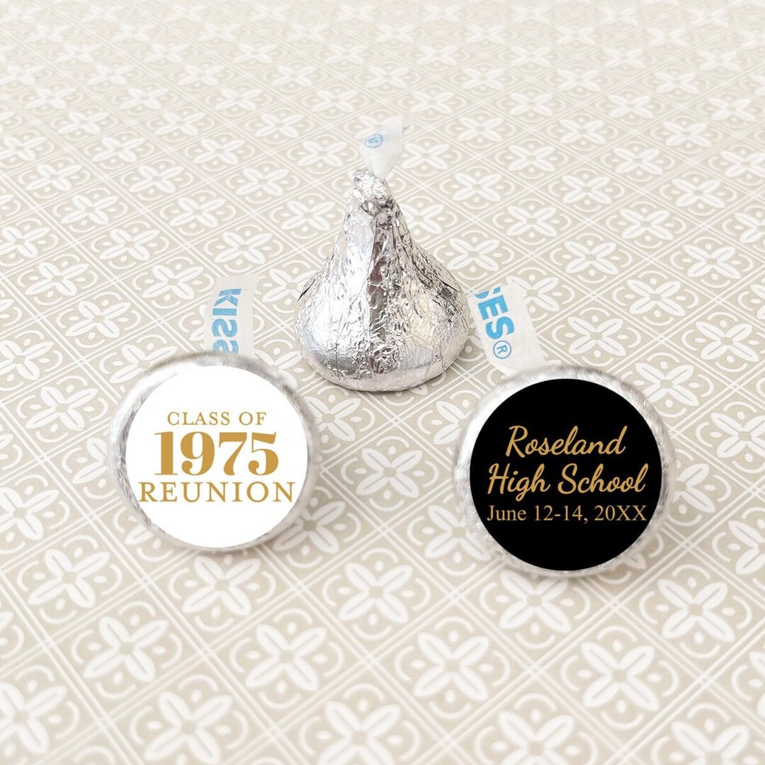 LABELS Only, Printed Personalized Hershey's Kisses Class Reunion Labels ...