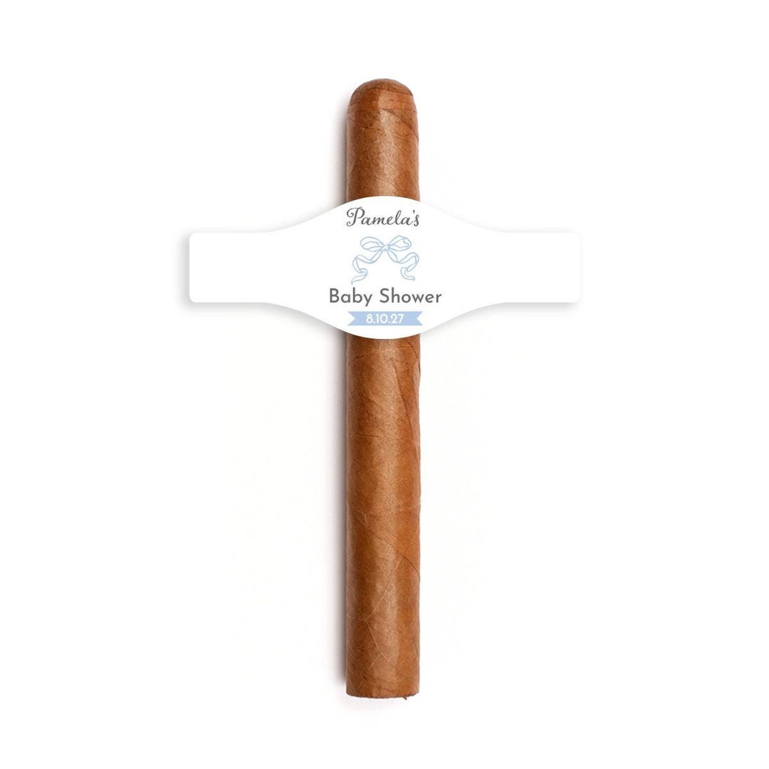 Printed Personalized Cigar Band Ribbon Bow Labels, Baby Shower Cigar ...