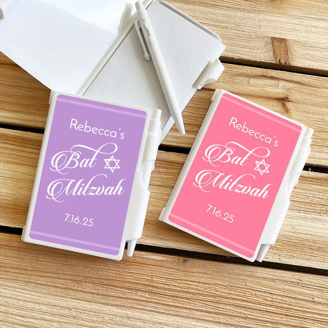 Bat Mitzvah Favors Printed Personalized Notebook With Bat Mitzvah ...