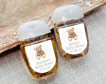 LABELS Only Personalized Teddy Bear Labels For Sanitizers, Baby Shower Loop Labels CL89 (Set of 18)