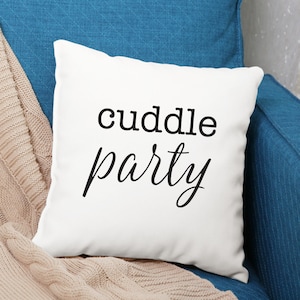 White Satin Pillow Covers or with Cushion - Cuddle Party - Decorative Throw Pillows