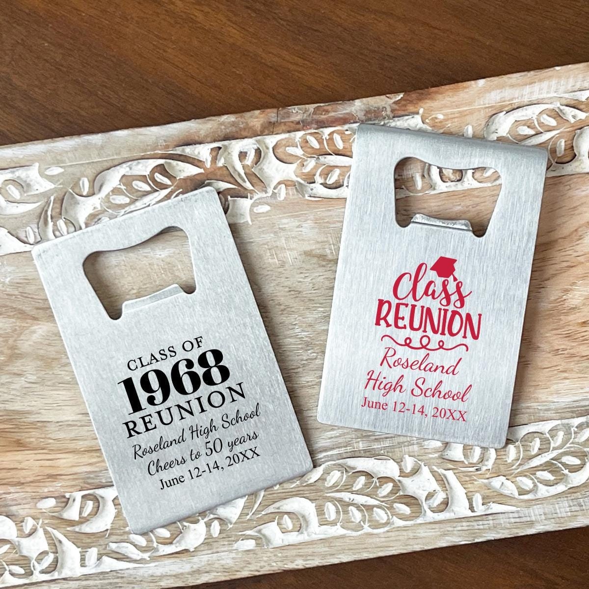 Printed Personalized Class Reunion Credit Card Bottle Opener Favors, Class  Reunion Party Favors CL111 (set of 24) - Etsy